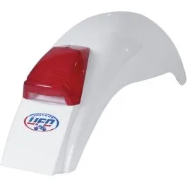 UFO ME08031W VINTAGE UNI REAR FENDER PRESTON W/ TAILLIGHT (75-79) WHITE