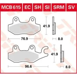 TRW MCB615SV BRAKE PAD SV SINTER PERFORMANCE STREET