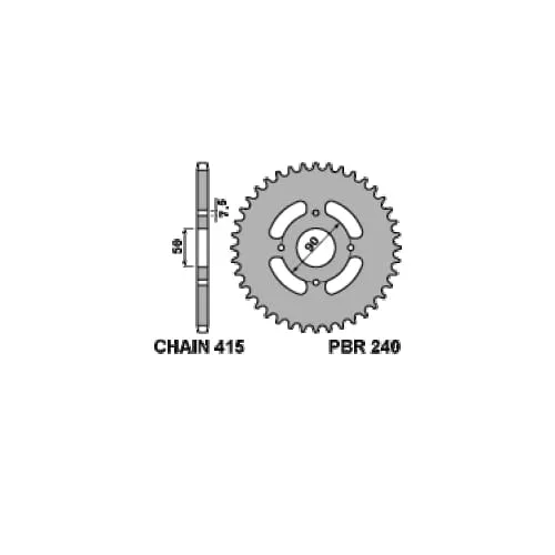 240 43 F Corona Pbr Passo 415 - 40 > 46 Denti Per Aprilia Rx Six Days 1991-240-43-F-123694