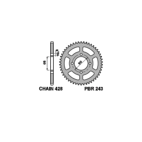 243 45 F Corona Pbr Passo 428 - 38 > 55 Denti Per Honda Mtx-r2 1987 > 1992-243-45-F-124385