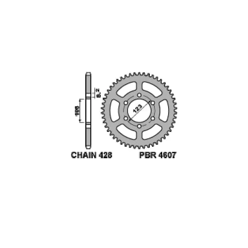 4607 49 C45 Corona Pbr Passo 428 - 49 > 49 Denti Per Derbi Gpr 4t 2009 > 2011-4607-49-C45-124037