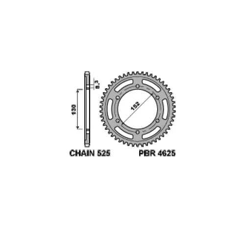 4625 41 C45 Corona Pbr Passo 525 - 41 > 42 Denti Per Cagiva Navigator 2004 > 2005-4625-41-C45-124000