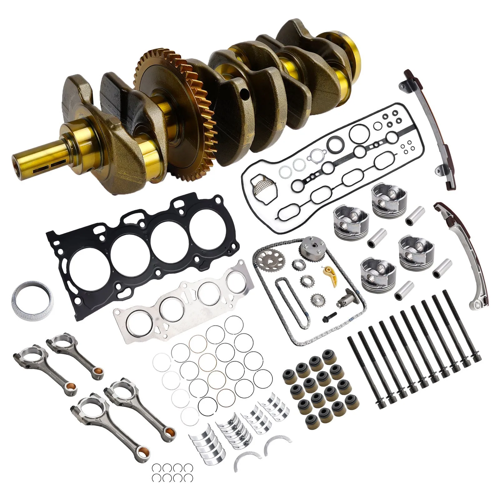 Kit de révision et de reconstruction du moteur Toyota Matrix S 2AZ-FE 2,4 L 2009-2011 avec kit de distribution des tiges de vilebrequin