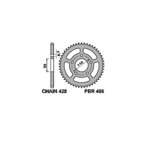 486 62 C45 Corona Pbr Passo 428 - 42 > 62 Denti Per Cagiva Sxt 1983-486-62-C45-123957