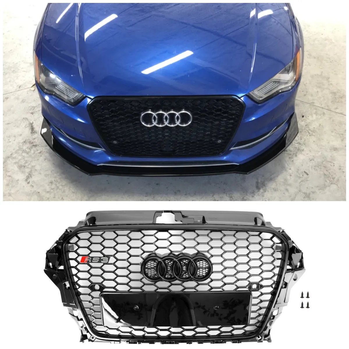 2013-2016 Audi A3 S3 RS3 Style Capot avant Henycomb Grille de pare-chocs