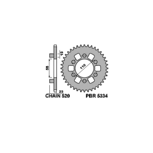 5334 41 C45 Corona Pbr Passo 520 - 41 > 41 Denti Per Aprilia Red Rose 1988 > 1995-5334-41-C45-123712