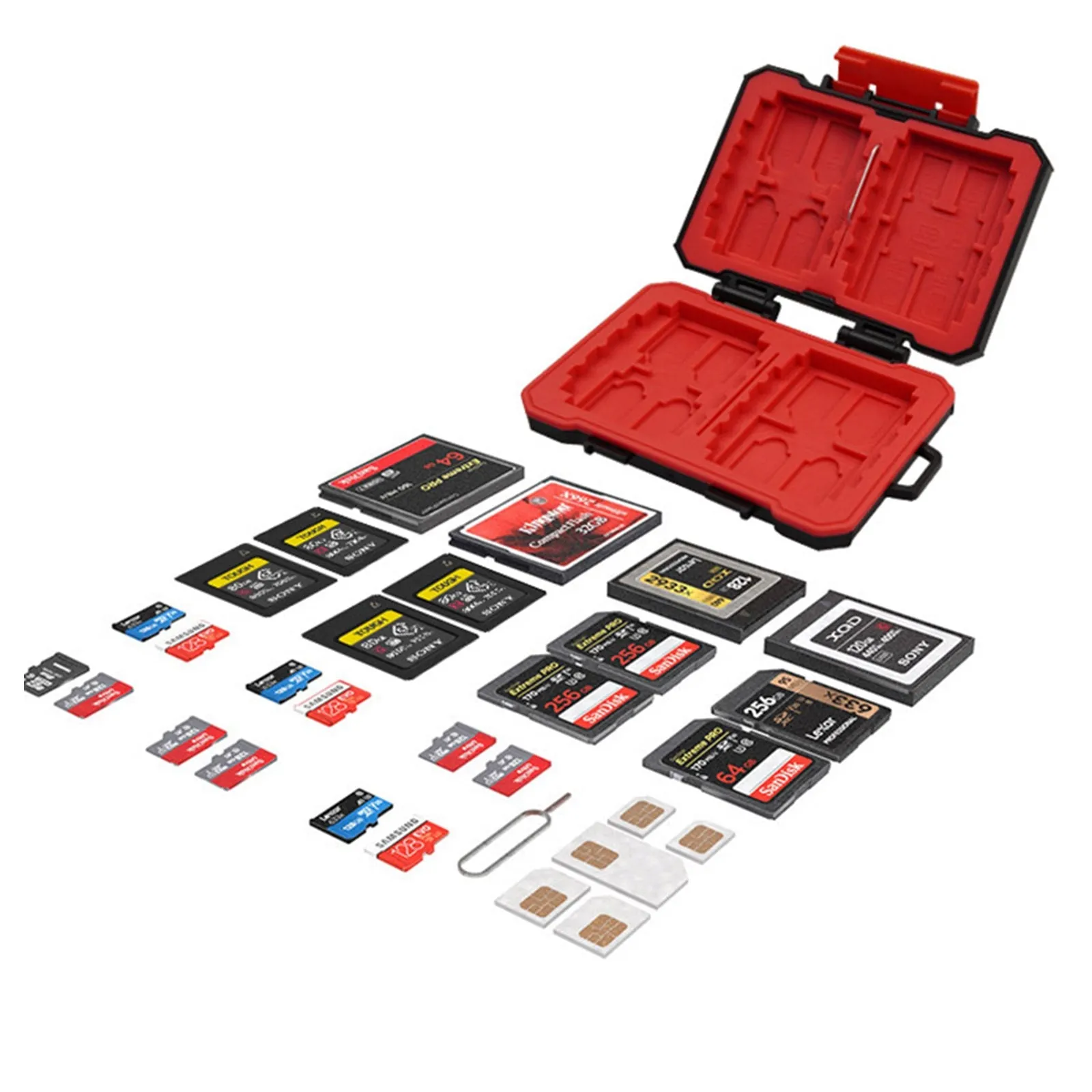 Boîte de protection pour carte mémoire d';appareil photo, boîte de rangement étanche et anti-chute pour carte SD