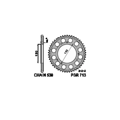 713 46 C45 Corona Pbr Passo 530 - 42 > 48 Denti Per Cagiva Elefant 1993 > 1998-713-46-C45-123993