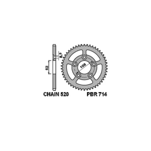 714 39 C45 Corona Pbr Passo 520 - 36 > 45 Denti Per Aprilia Rs Replica 1993 > 2005-714-39-C45-123717