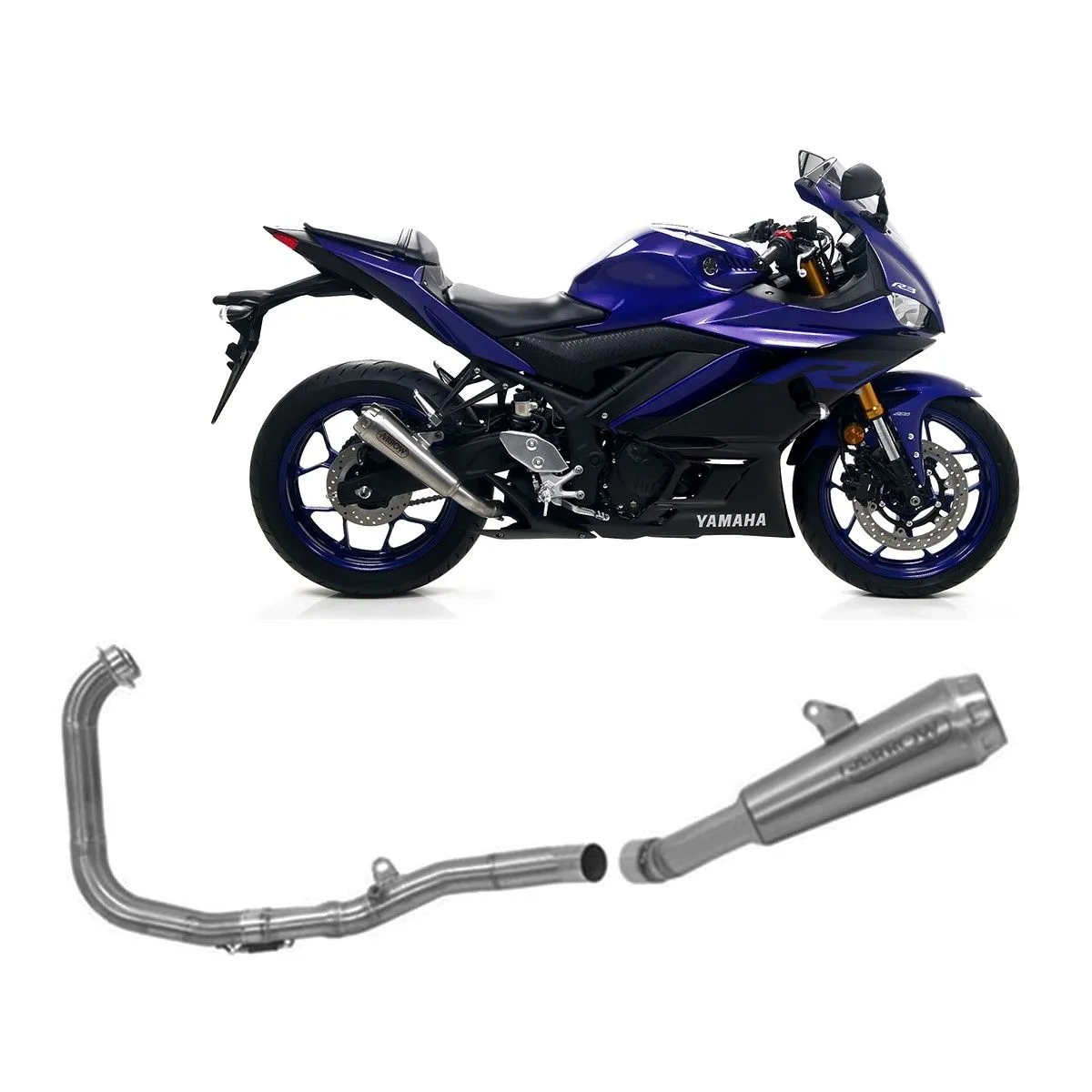 Scarico Completo Arrow Nichrom Pro Race Fondello Acciaio Yamaha Yzf R3 2019 > 2020-71639MI--71894PRI-108414