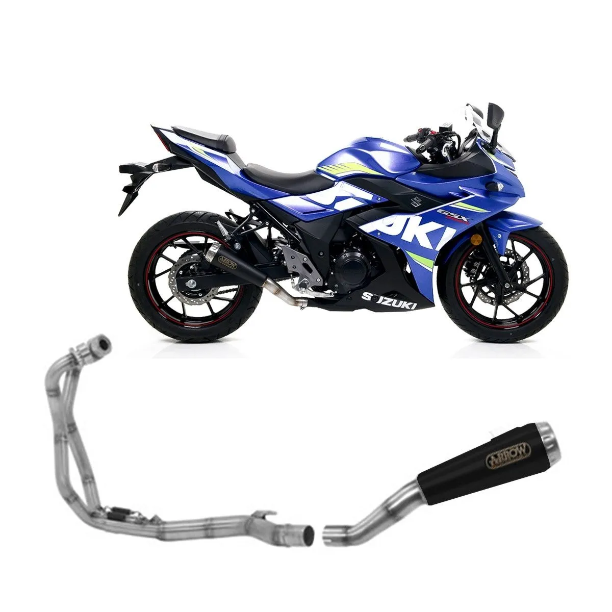 Scarico Completo Arrow Pro Race Fonde Acciaio Nichrom Nero Suzuki Gsx 250 R 2019 > 2020-71680MI--71870PRN-108207