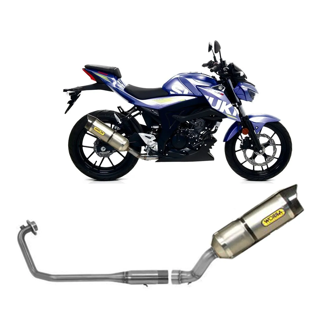 Scarico Completo Arrow Omol Titanio Thunder Fondello Carboni Suzuki Gsxs125 2017 > 2020-71681KZ--71871PK-108215