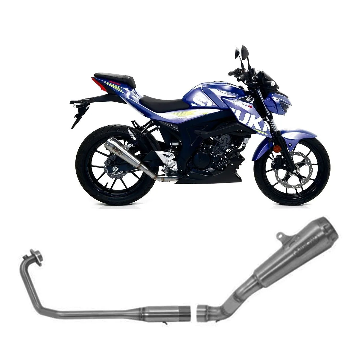 Scarico Completo Arrow Omol Pro Race Fondello Acciaio Nichro Suzuki Gsxs125 2017 > 2020-71681KZ--71871PRI-108216