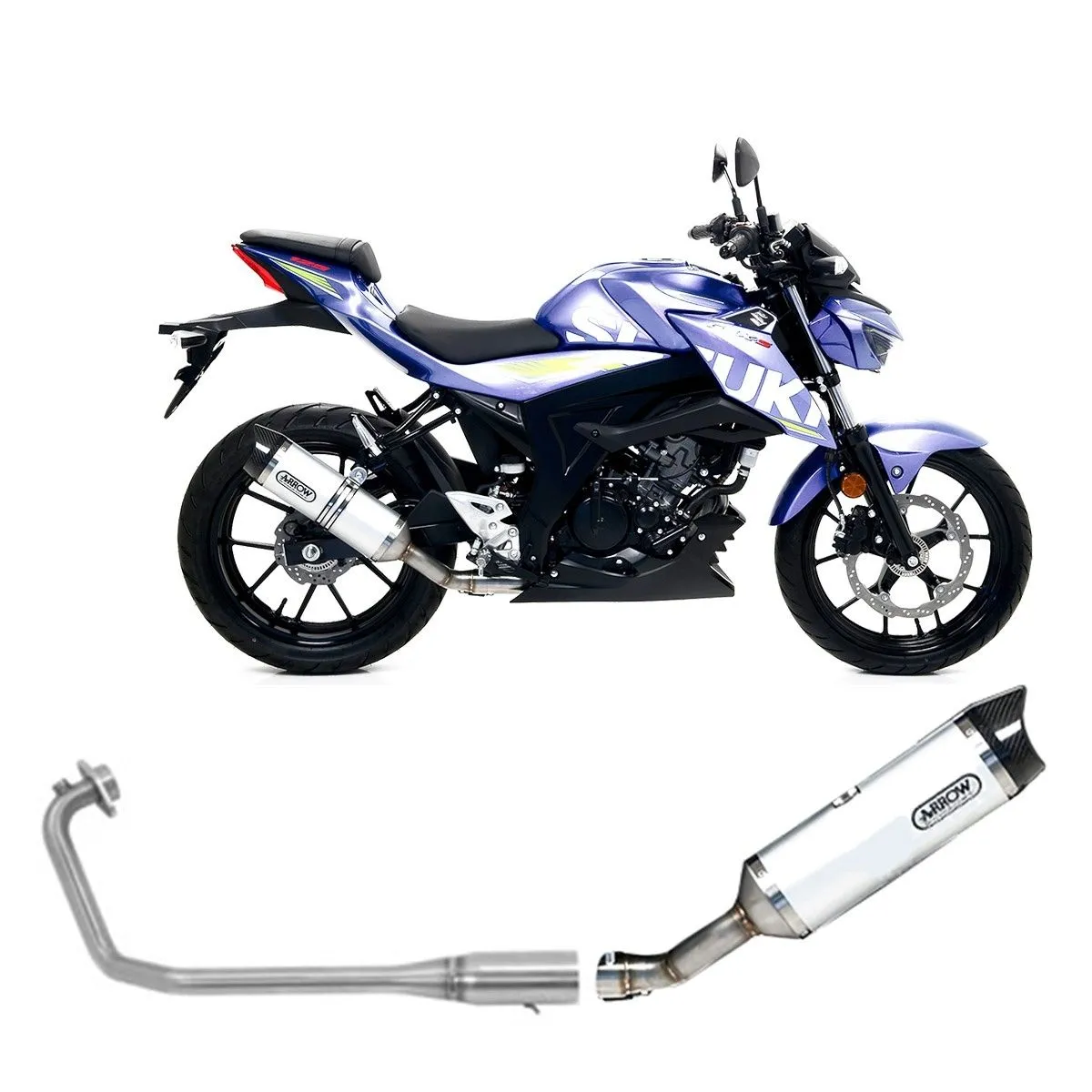 Scarico Completo Arrow Colle Racing Allumi Thunder Fond Carb Suzuki Gsxs125 2017 > 2020-71681MI--71871AK-108220