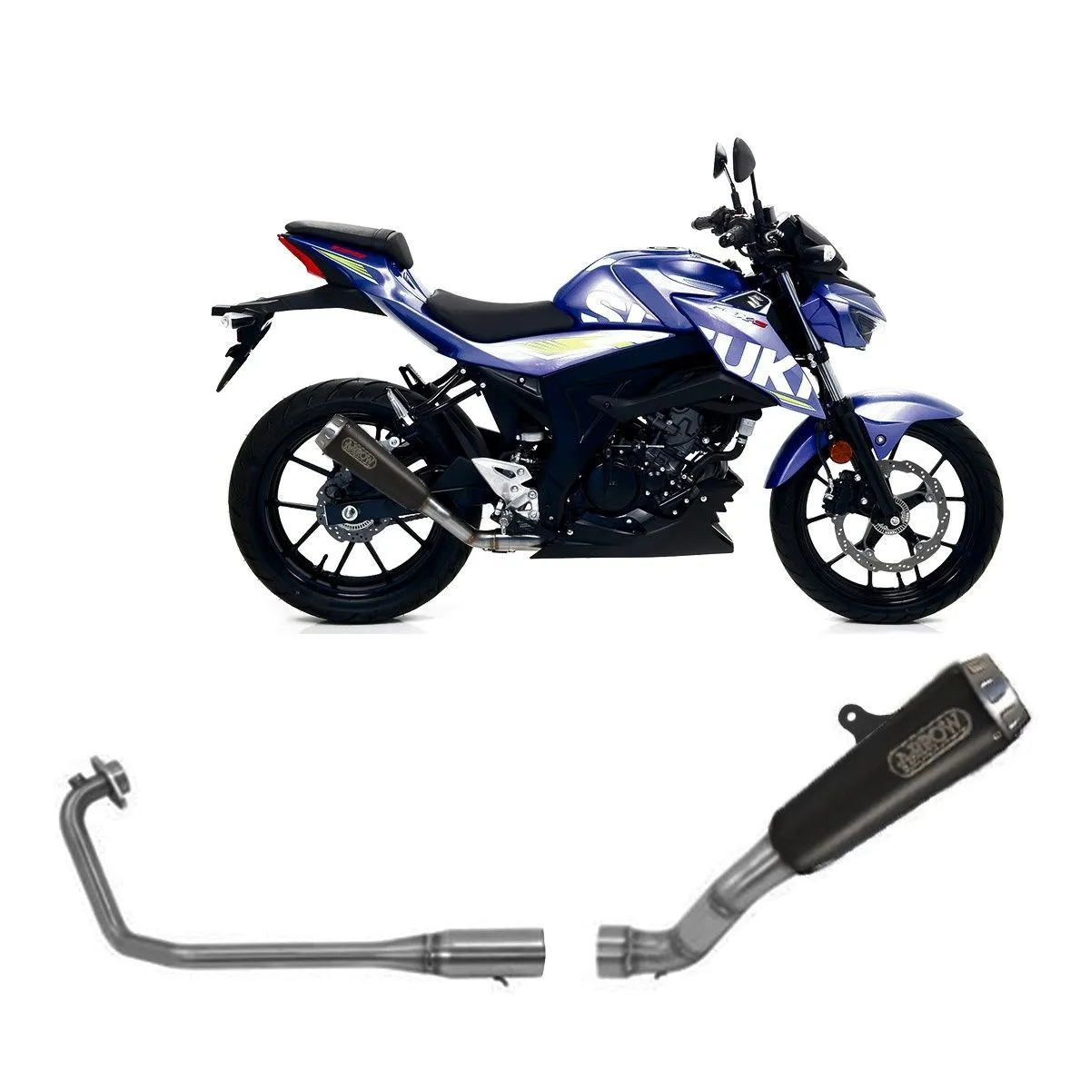 Scarico Completo Arrow Coll Racing Prorace Fond Acc Nich Ner Suzuki Gsxs125 2017 > 2020-71681MI--71871PRN-108225