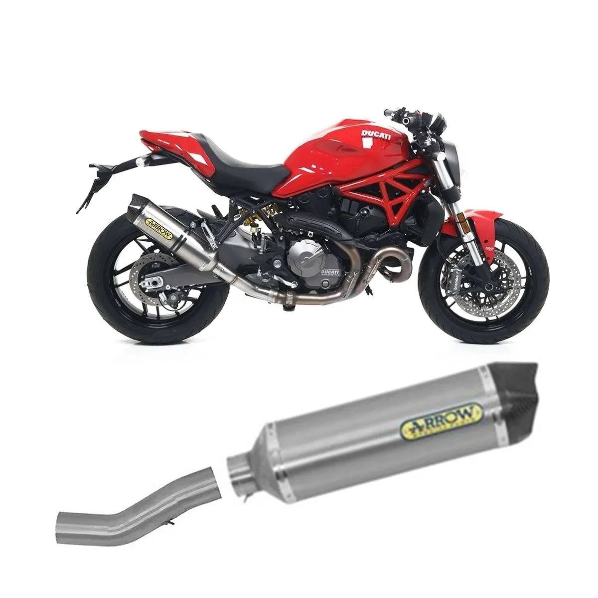 Scarico Completo Arrow Omologato Allu Racetech Fond Carb Ducati Monster 821 2019 > 2020-71687KZ--71877AK-108291
