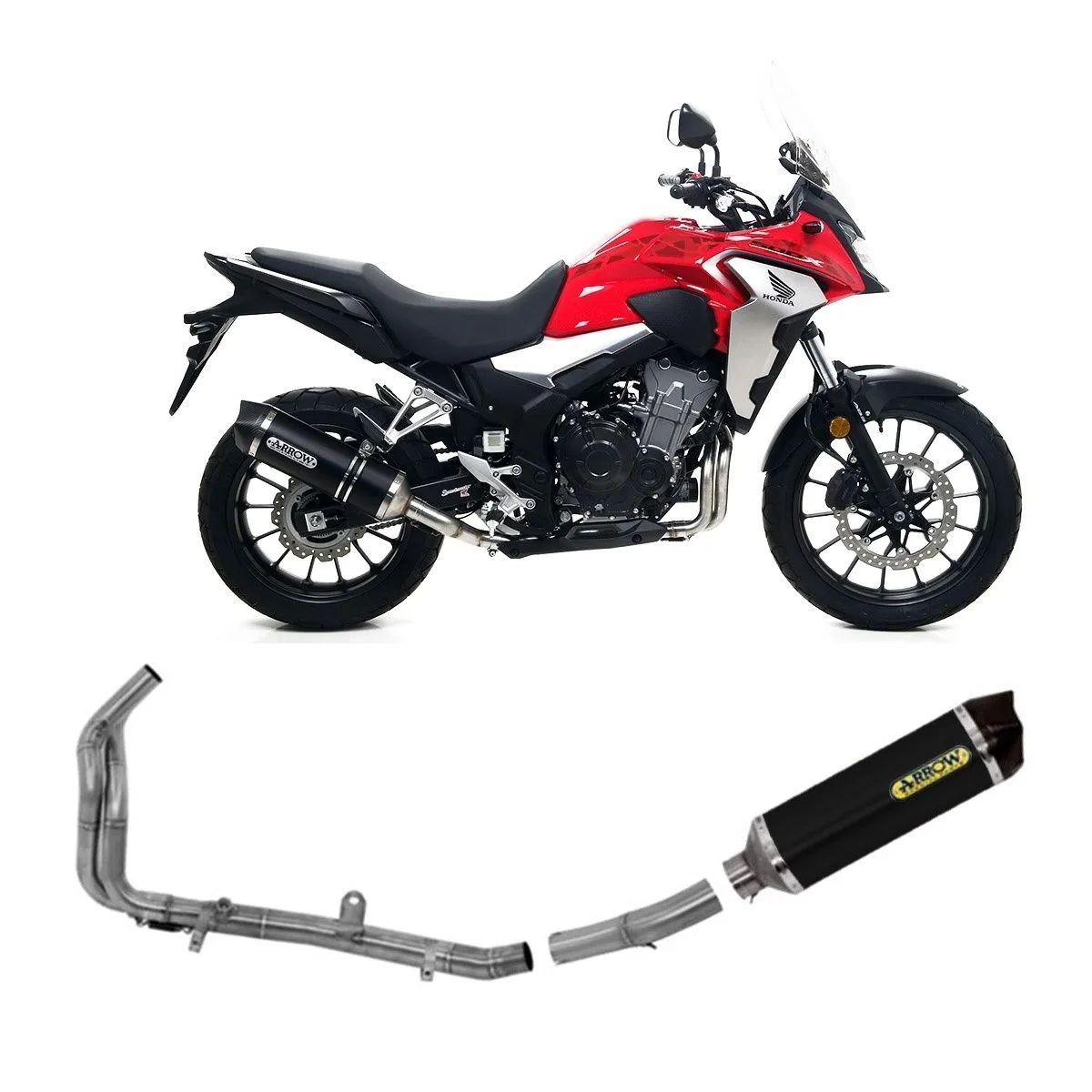 Scarico Completo Arrow Omol Race All Nero Fondello Carbonio Honda Cb 500 X 2019 > 2020-71710MI--71709MI--71859AKN-108128