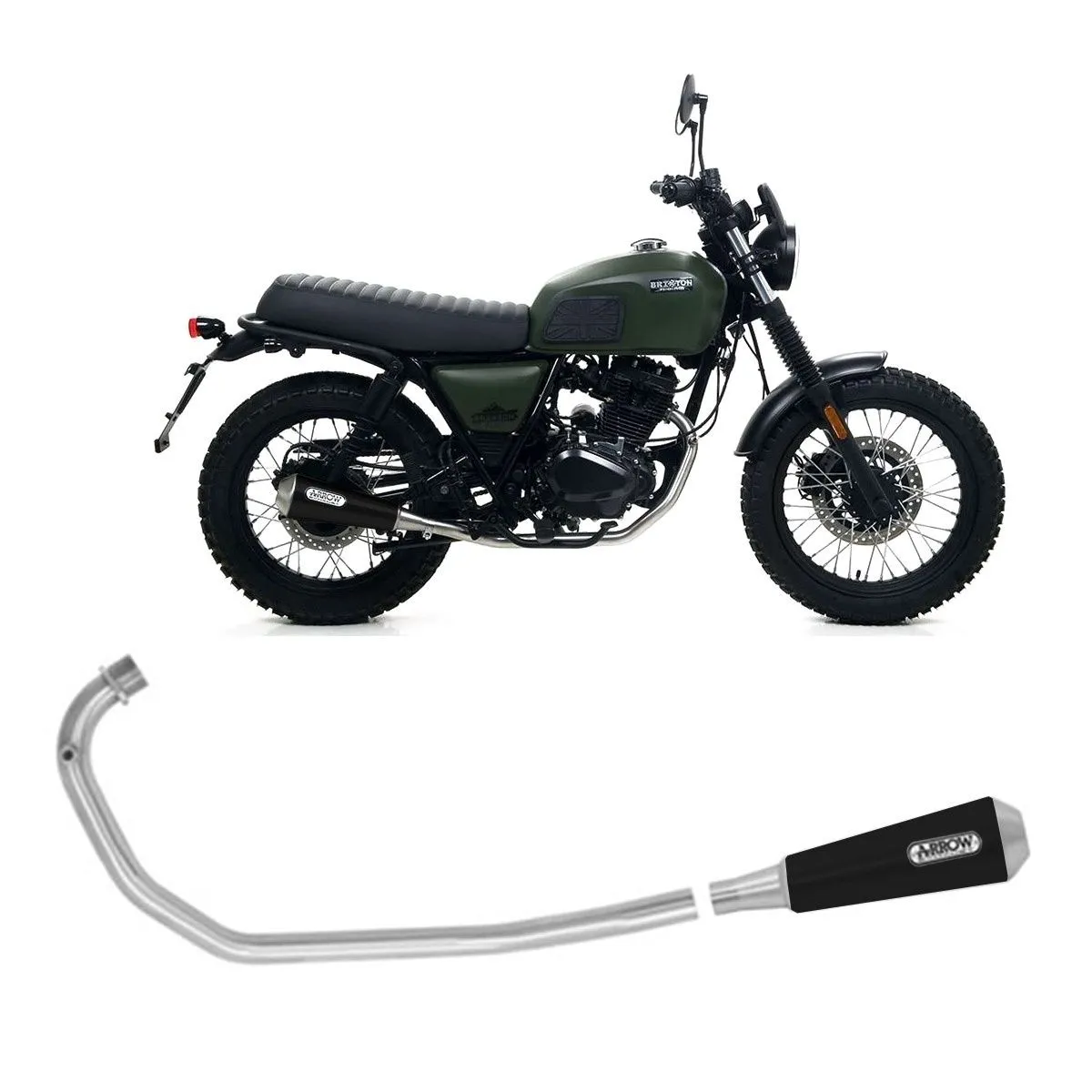 Scarico Completo Arrow Pro Race Nero Nichrom Brixton Bx125x 2019 > 2020-71715MI--71899PRN-108094