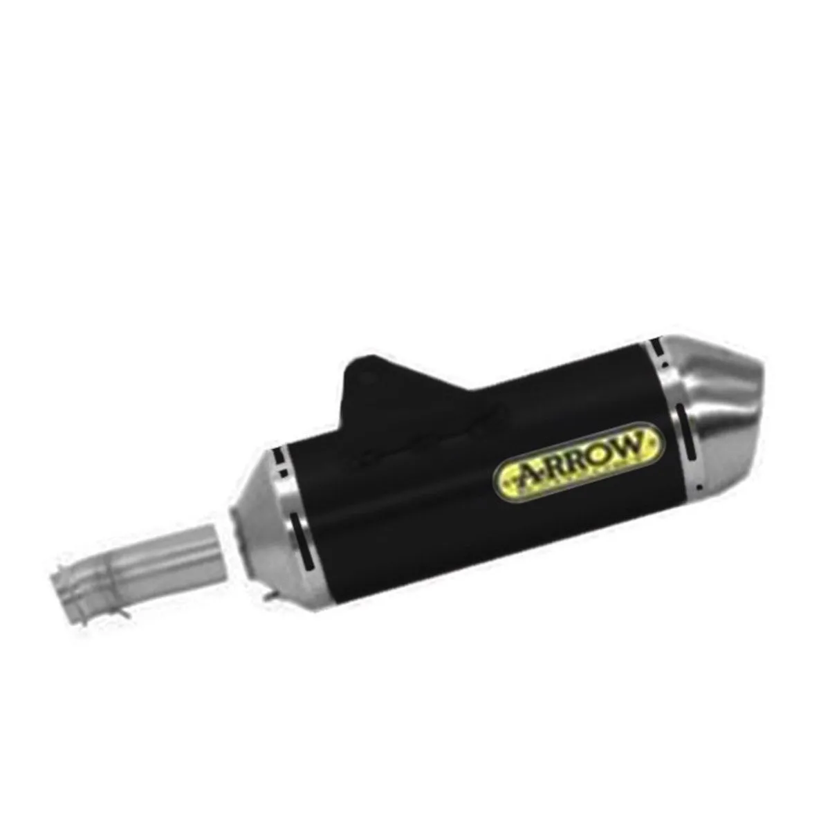 Raccordo+terminale Arrow Racing Allum Nero Race Fond Acciaio Ktm 690 Smc R 2019 > 2024-72156PD--72624AON-108242