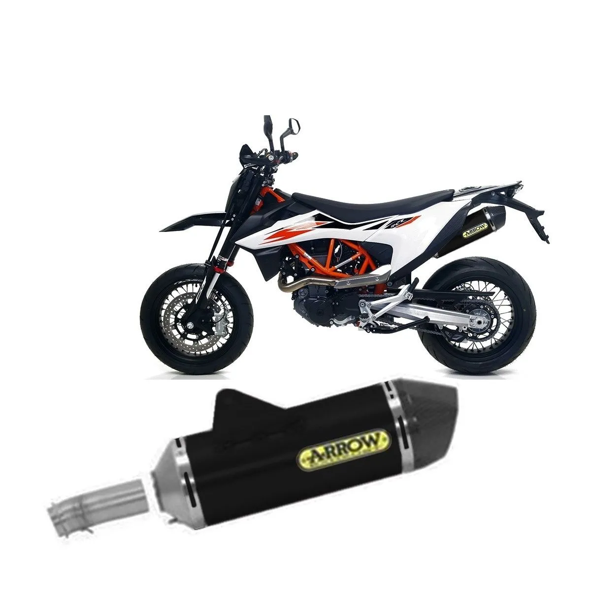 Raccordo+terminale Arrow Allum Nero Kat Omolo Race Fond Carb Ktm 690enduro 2019 > 2020-72156PZ--72624AKN-108272