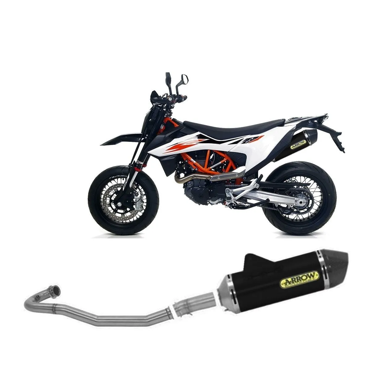 Scarico Completo Arrow Non Omologa Allum Nero Race Fond Carb Ktm 690 Smc R 2019 > 2021-72157PD--72156PZ--72624AKN-108258
