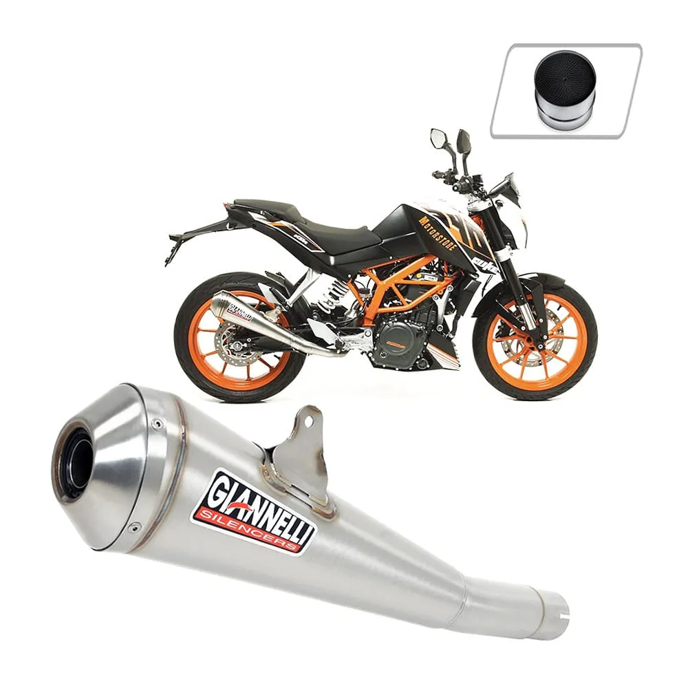 Terminale Scarico Giannelli Gx-one Nichrom + Cat Ktm Duke 390 2013 > 2016-73436GX--70506CT-107257