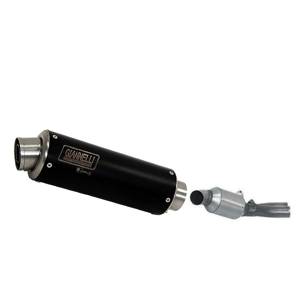 Terminale Scarico Giannelli Xpro Inox Nero + Raccordo Honda Cb1000 R 2008 > 2016-73512XP--71183IN-106965