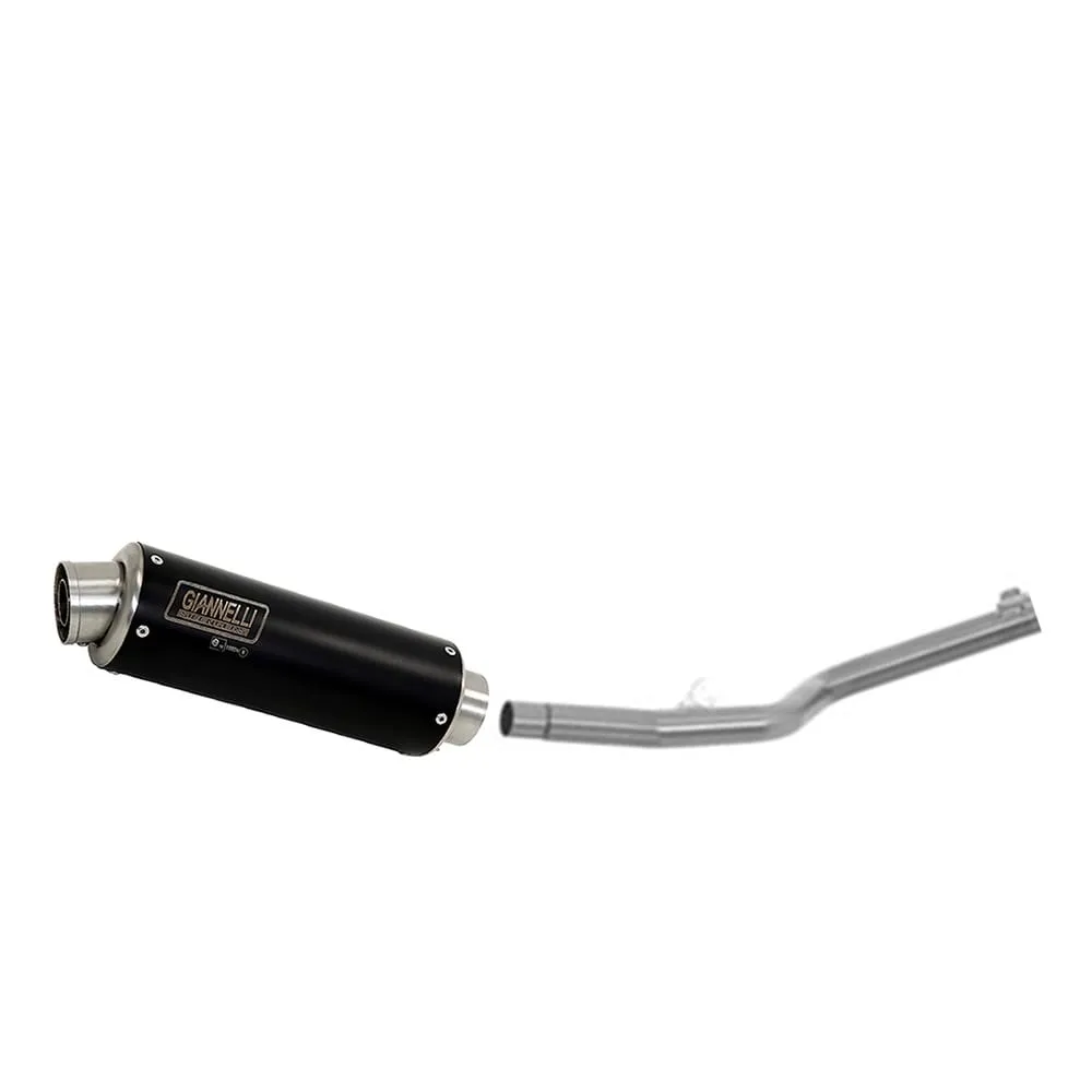 Terminale Sc Inox Nero + Raccordo Cat Giannelli Kawasaki Ninja 250 R 2009 > 2012-73514XP--71543CT-107014