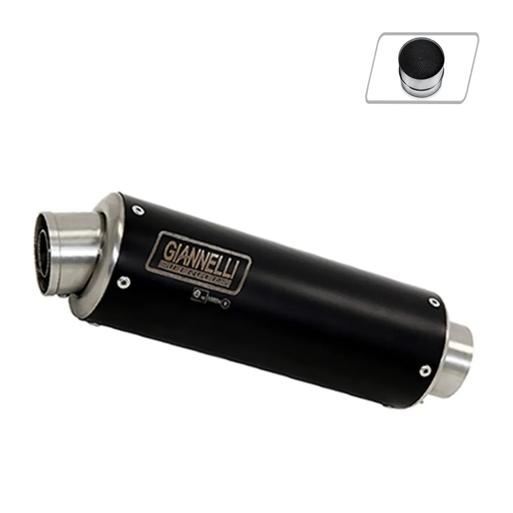 Scarico Completo Terminale Acc Inox Nero + Cat Giannelli Yamaha Mt07 2014 > 2016-73527XP--70506CT-107687