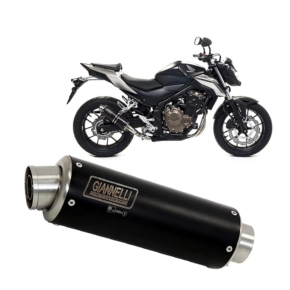 Terminale Scarico Giannelli Xpro Acciaio Inox Nero Honda Cbr 500 R 2016 > 2020-73564XP-106826