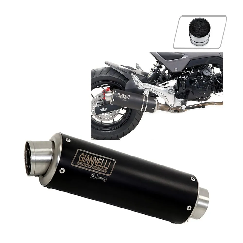 Scarico Completo Acciaio Inox Nero + Cat Giannelli Per Honda Msx 125 2016 > 2020-73571XP--70508CT-106771