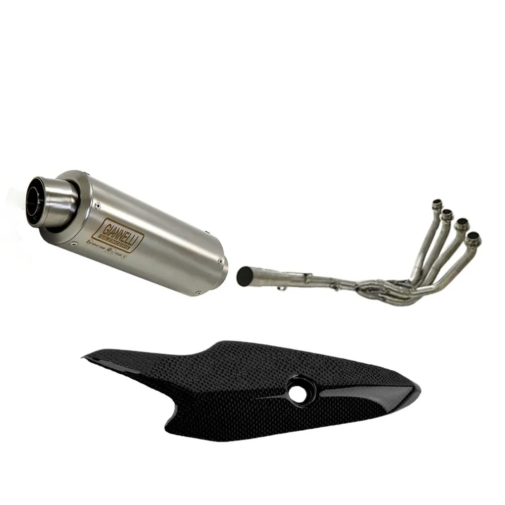 Scarico Completo No Cat + Paracalore Giannelli Kawasaki Z 900 E 2017 > 2020-73582XPI--71224IN--19078-107204