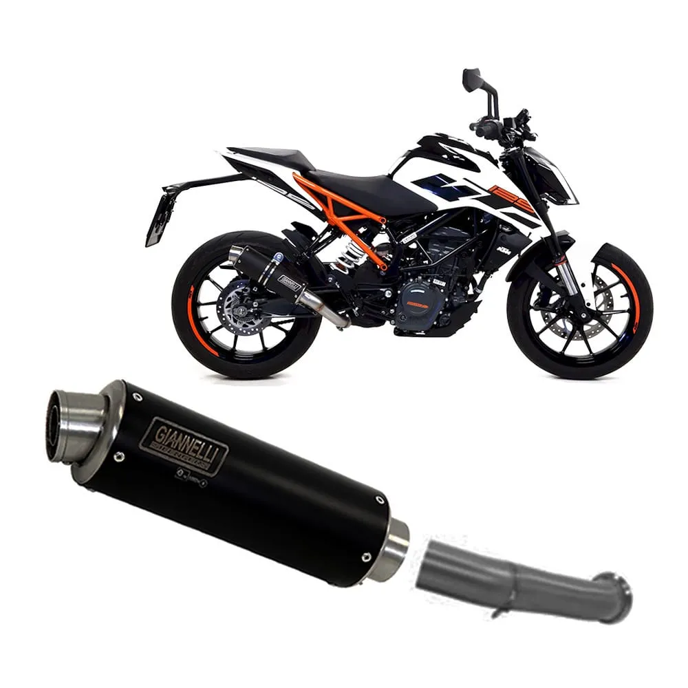 Terminale Sc Giannelli Xpro Inox Nero + Raccordo No Cat Ktm Duke 125 2017 > 2020-73590XP--71189IN-107235