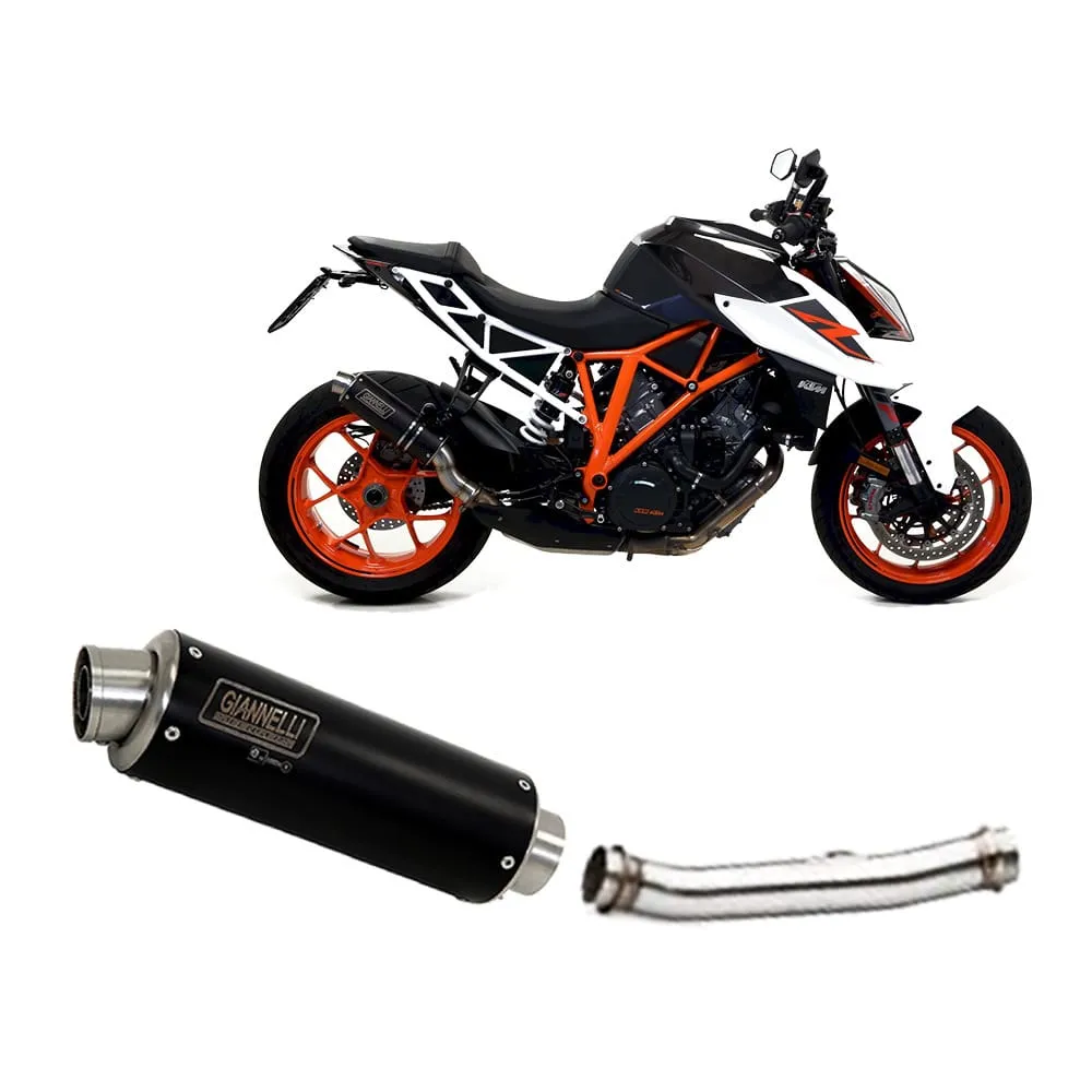 Terminale Giannelli X-pro Inox Nero + Raccordo C.le Ktm 1290 Duke R 2017 > 2020-73591XP--71217IN-107312