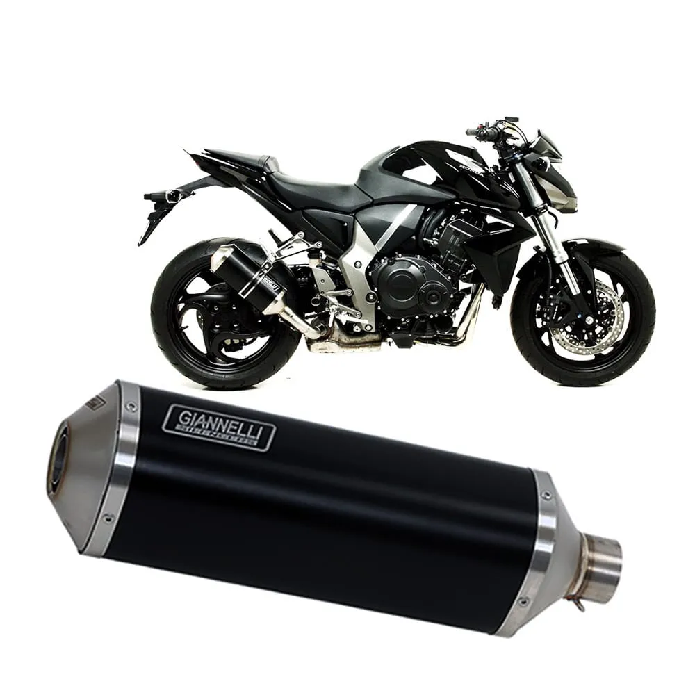 Terminale Scarico Giannelli Ipersport Alluminio Nero Honda Cb 1000 R 2008 > 2016-73739B6S-106958