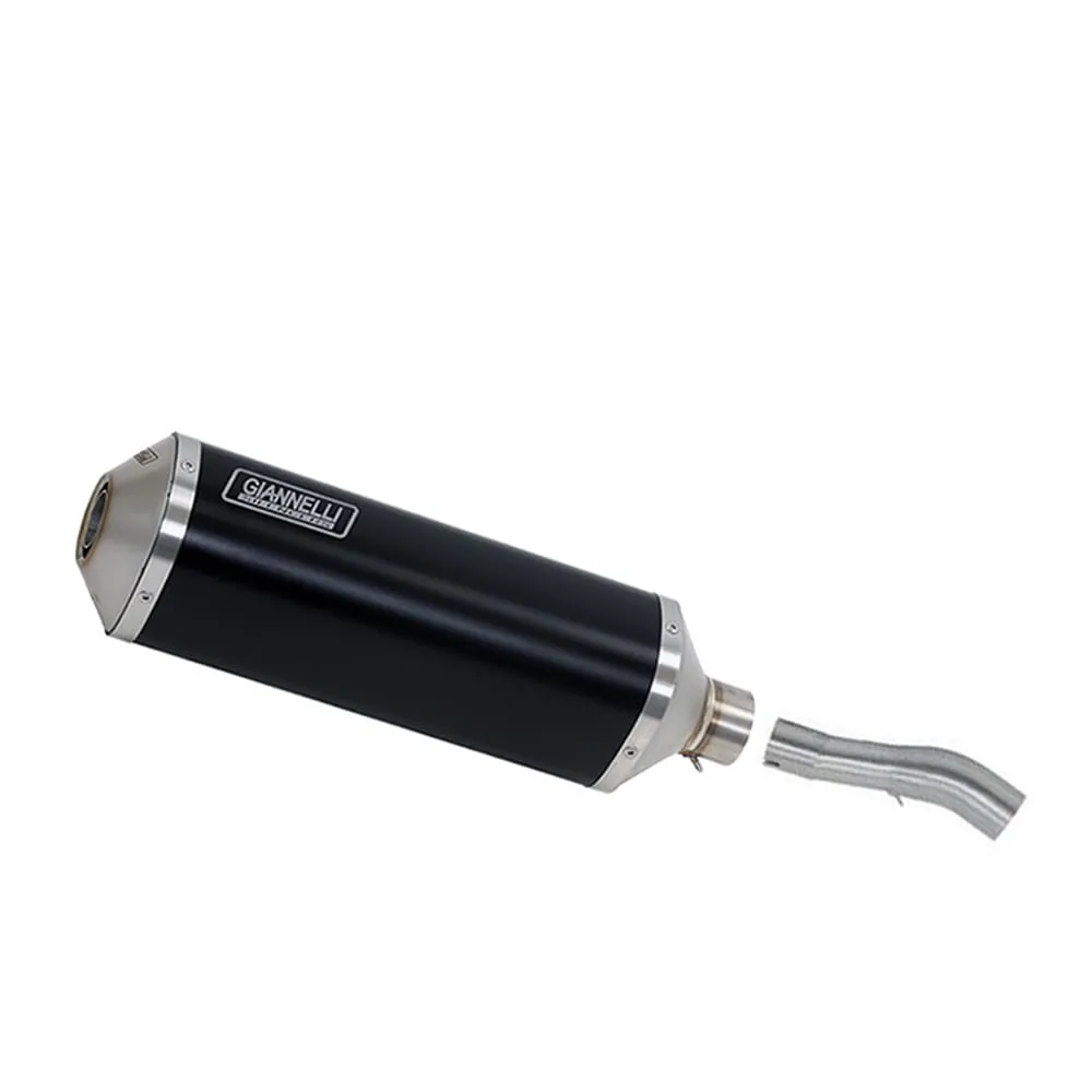 Terminale Scarico Allum Nero + Raccordo Cat Giannelli Honda Cbf 1000 2010 > 2013-73762B6S--71511CT-106947