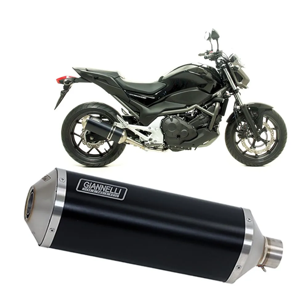 Terminale Scarico Giannelli Ipersport Alluminio Nero Honda Nc 700 S 2012 > 2013-73795B6S-106890