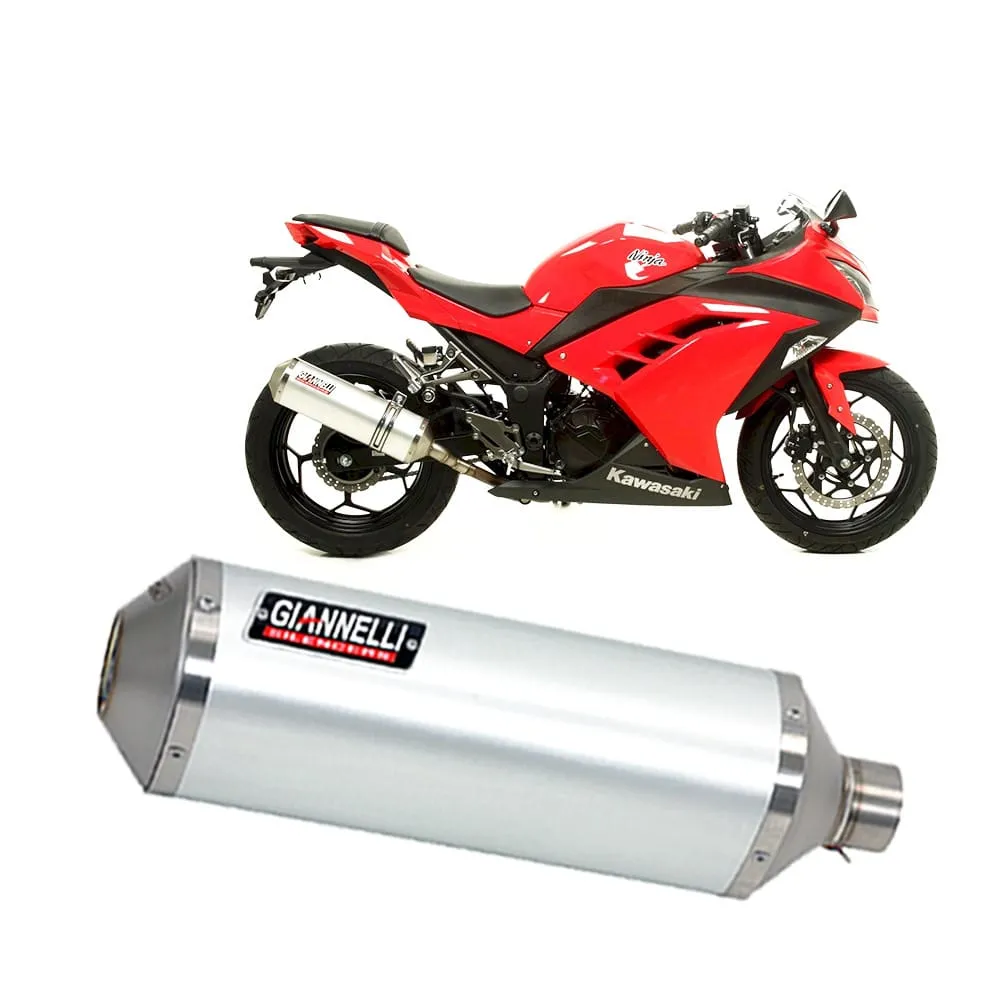 Terminale Scarico Giannelli Ipersport Alluminio Kawasaki Ninja 300 2013 > 2016-73798A6-107027