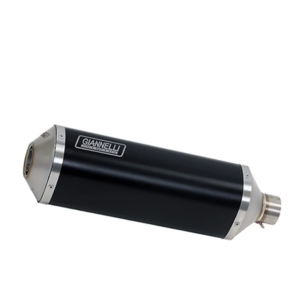 Terminale Scarico Giannelli Ipersport Alluminio Nero Honda Cbr 500 R 2013 > 2015-73802B6S-106820