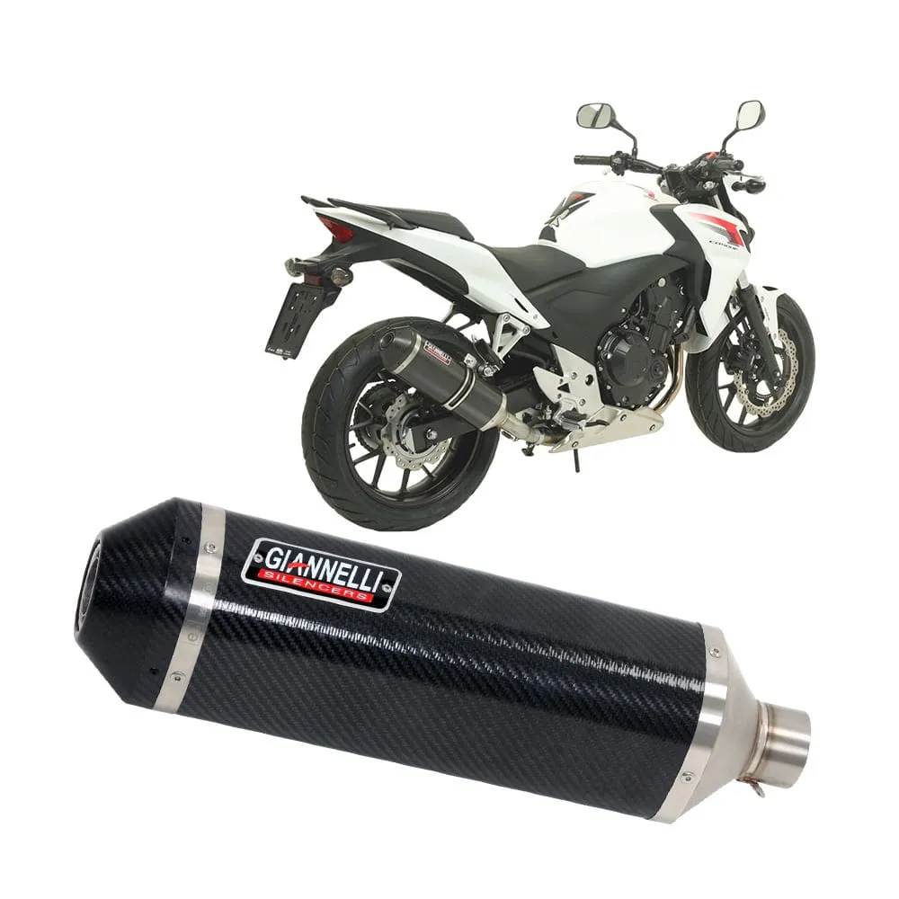 Terminale Scarico Giannelli Ipersport Fibra Carbonio Honda Cbr 500 R 2013 > 2015-73802C6SY-106818