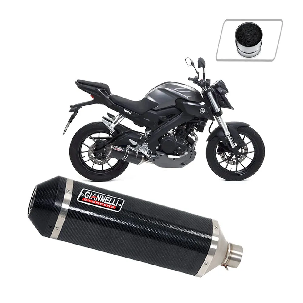 Scarico Completo Terminale Fib Carbonio + Cat Giannelli Yamaha Mt125 2014 > 2016-73817C6KY--70512CT-107527