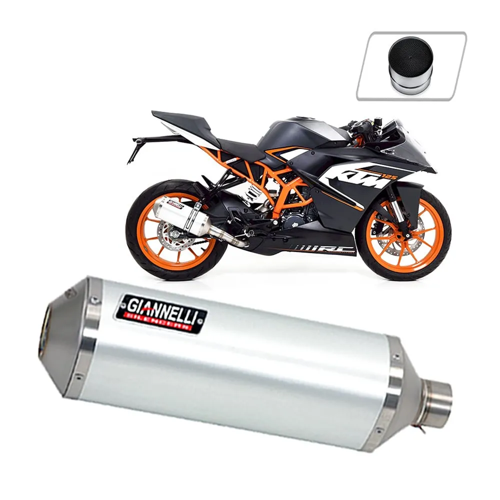 Terminale Scarico Giannelli Ipersport Alluminio + Cat Ktm Rc 125 2015 > 2016-73820A6S--70506CT-107243