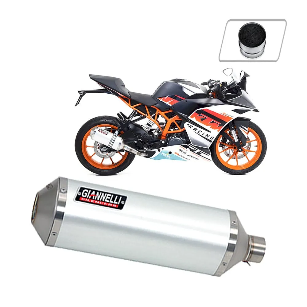 Terminale Scarico Giannelli Ipersport Alluminio + Cat Ktm Rc 390 2015 > 2016-73820A6S--70506CT-107271