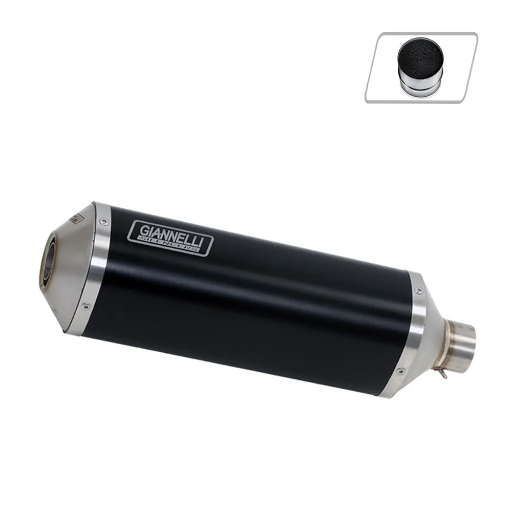 Terminale Scarico Giannelli Ipersport Alluminio Nero + Cat Ktm Rc390 2015 > 2016-73820B6S--70506CT-107272