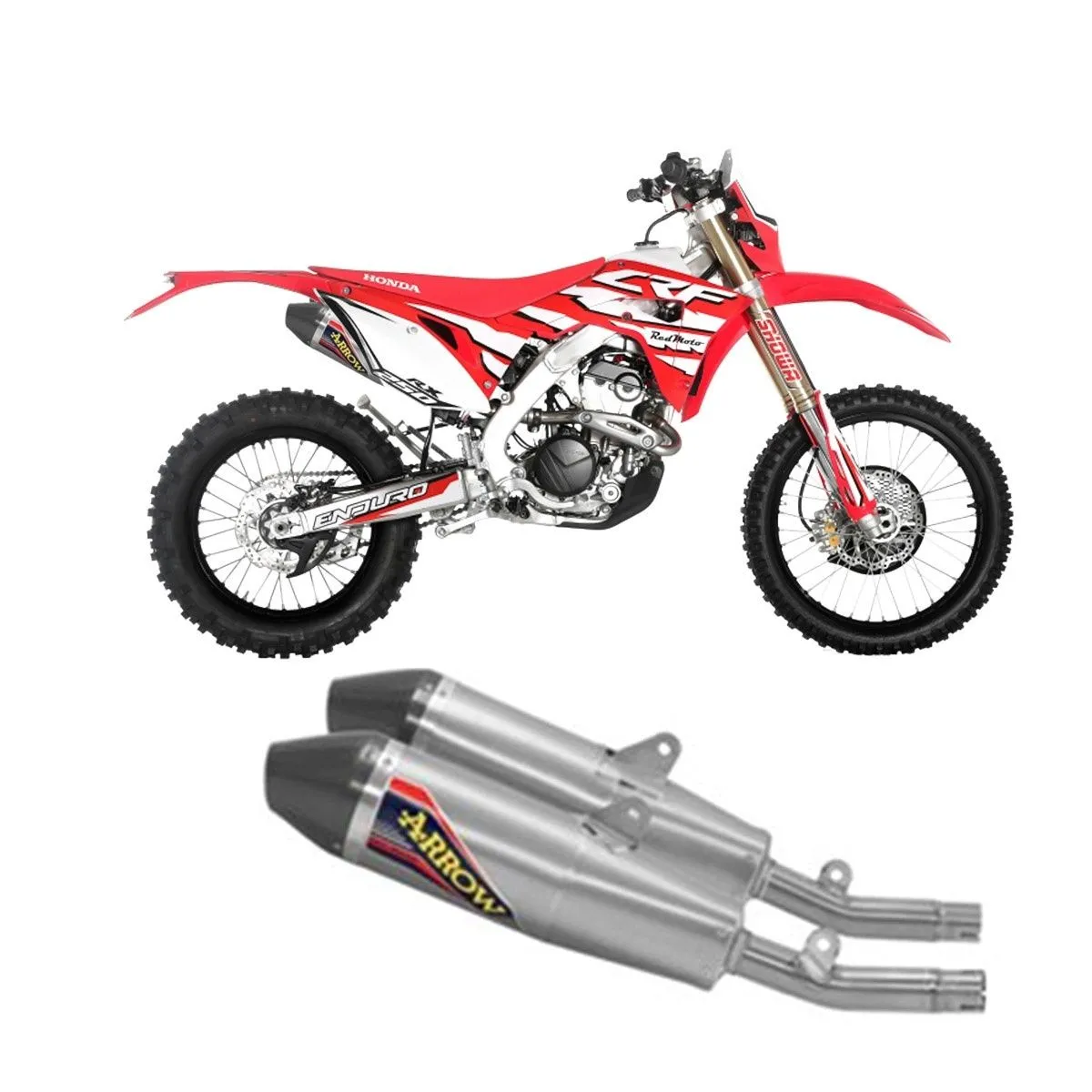 Terminali Arrow Titanio Thunder Fondello Carbonio Honda Crf 250 Rx 2019 > 2020-75152TK-108200