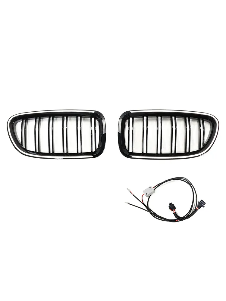 01.2009-10.2016 BMW Série 5 F10 Berline Grille de pare-chocs en forme de rein Noir brillant 51137203203 51137203204