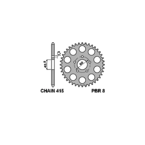 8 46 F Corona Pbr Passo 415 - 42 > 56 Denti Per Aprilia Et Fire 1988-8-46-F-123670