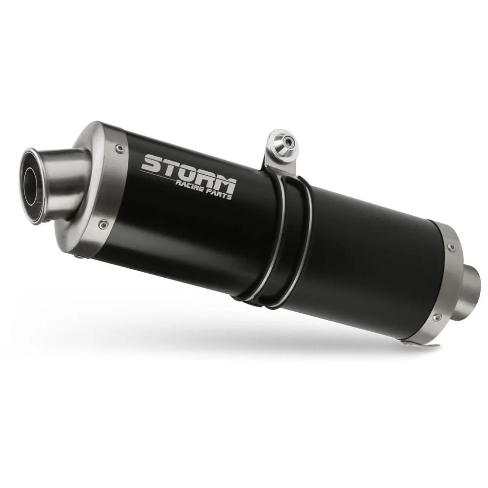 Scarichi Storm By Mivv Nero Oval Acciaio Inox Per Aprilia Pegaso Strada 650 2005 > 2011-74.A.005.LX1B-107891