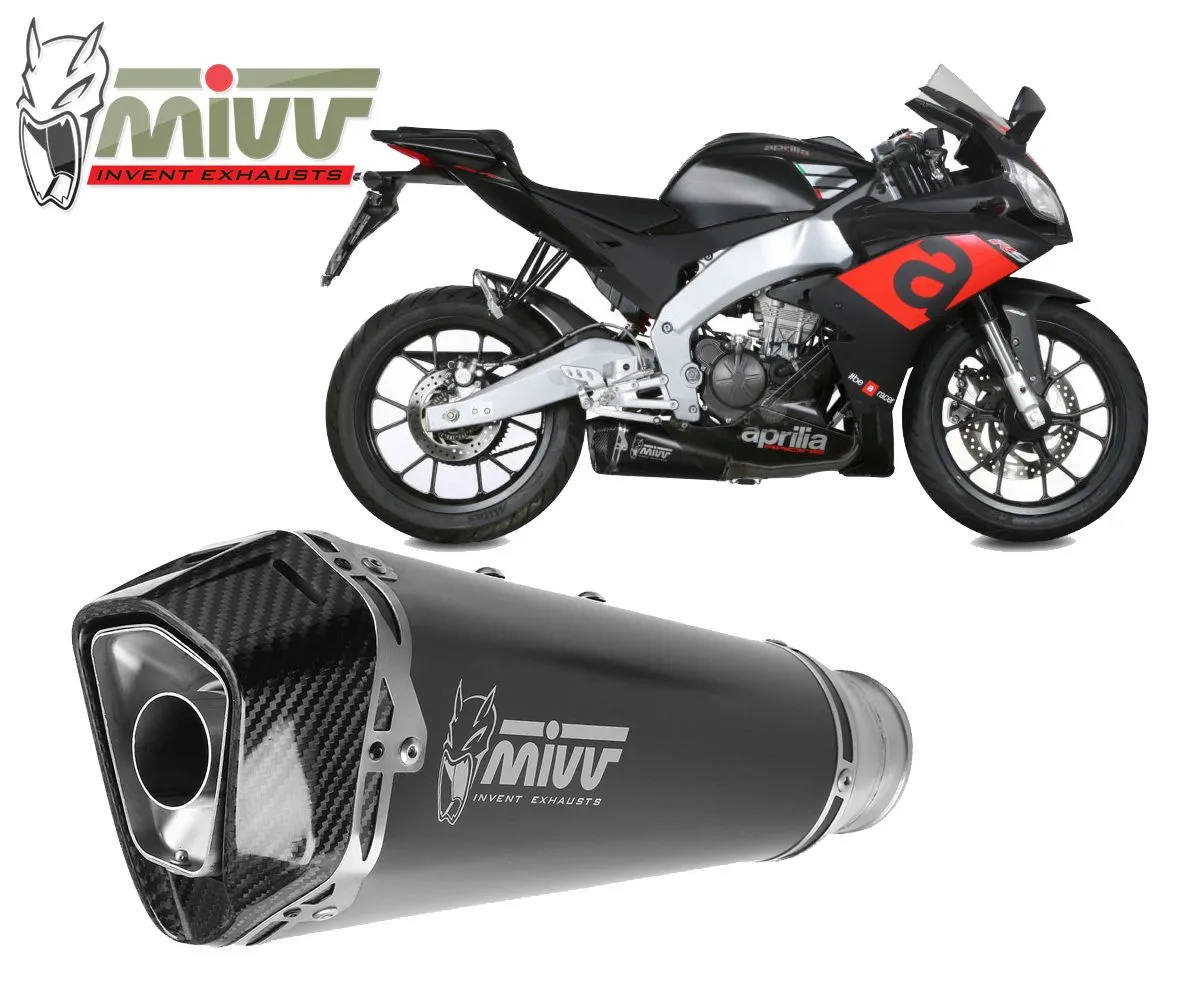 Terminale Scarico Mivv Delta Race Black Inox Nero Per Aprilia Rs 125 2017 > 2020-A.011.LDRB-107812