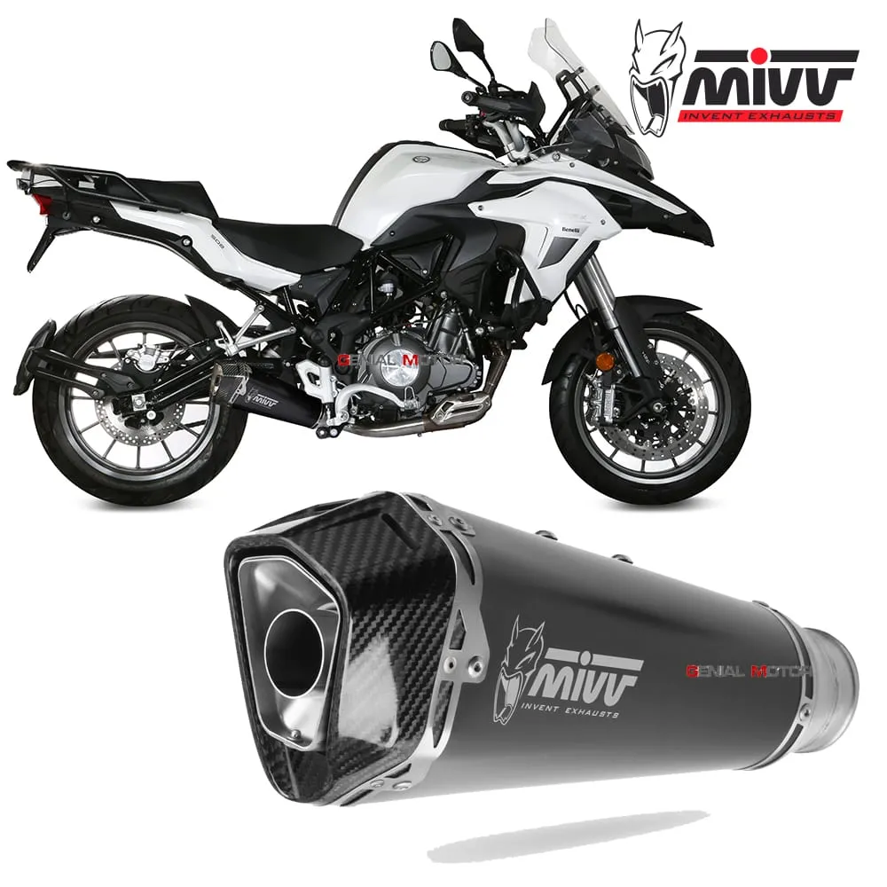 Terminale Scarico Omologato Mivv Delta Race Black Inox Nero Benelli Trk 502 2017 > 2024-E.003.LDRB-107822